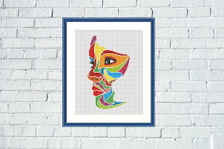 Pop Art colorful cross stitch pattern