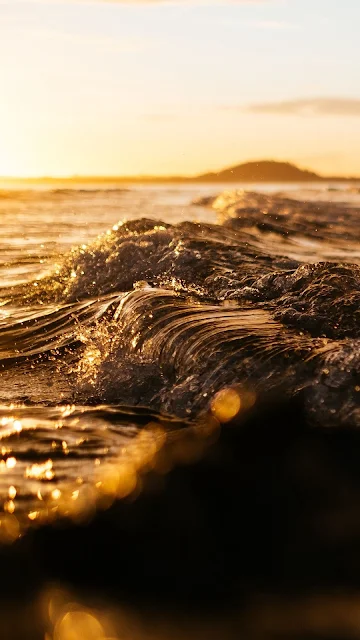 Free hd Image, Sunset, Wave, Sea, Ripples