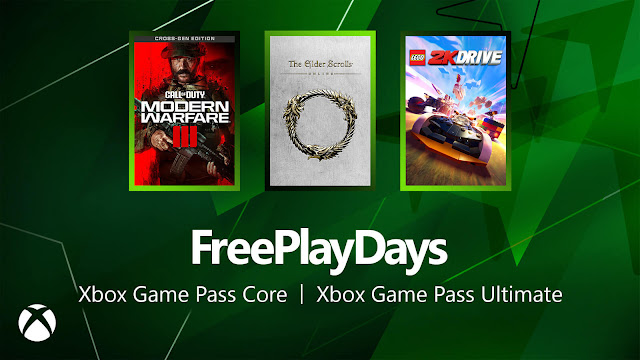 call of duty modern warfare iii cod mw3 multiplayer zombies mode only the elder scrolls online lego 2k drive xbox game pass core ultimate free play days event xb1 xsx/s