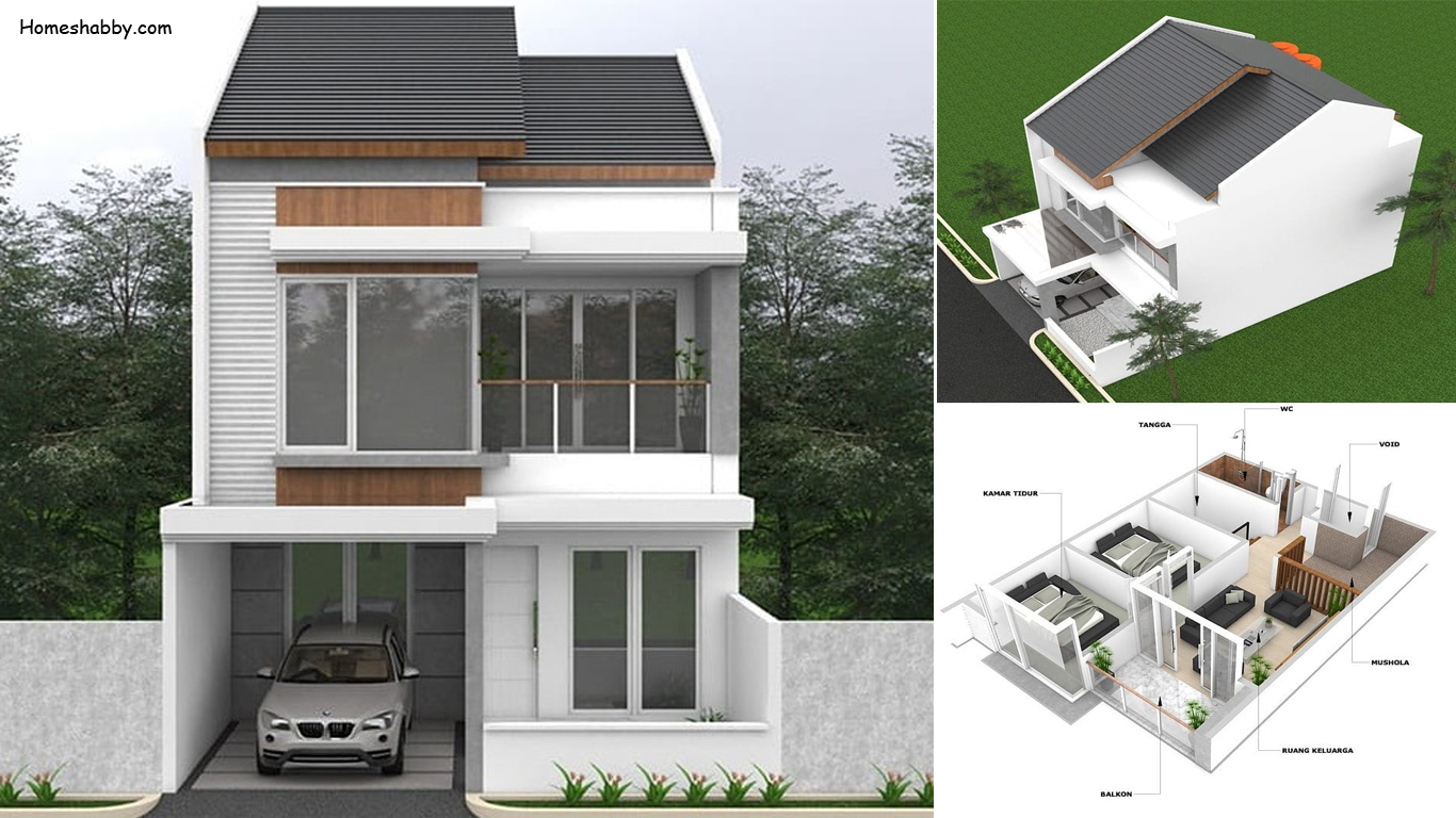 Desain dan Denah Rumah Ukuran 7 x 12 M Dua Lantai Dengan Bukaan dan Void Area Lebih Segar ~ Homeshabby.com : Design Home Plans, Home Decorating and Interior Design - Denah Rumah Minimalis 2 Lantai 7x12