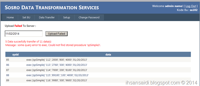 dts failedupload