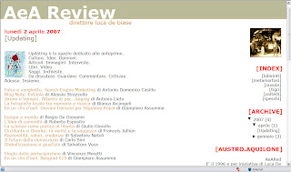 Home Page di A&A Review, direttore Luca De Biase