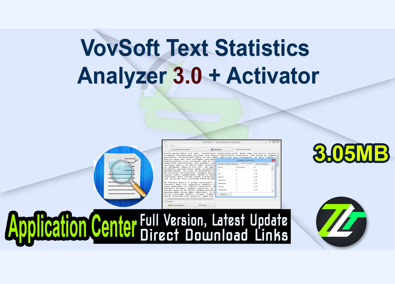 VovSoft Text Statistics Analyzer 3.0 + Activator