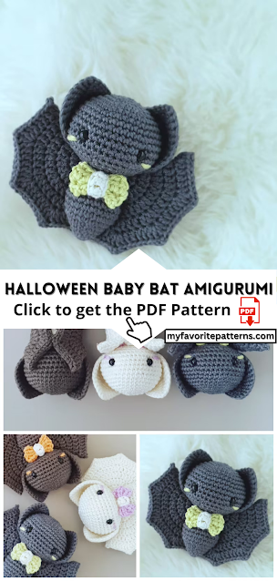 Adorable Halloween Baby Bat Amigurumi PDF Pattern