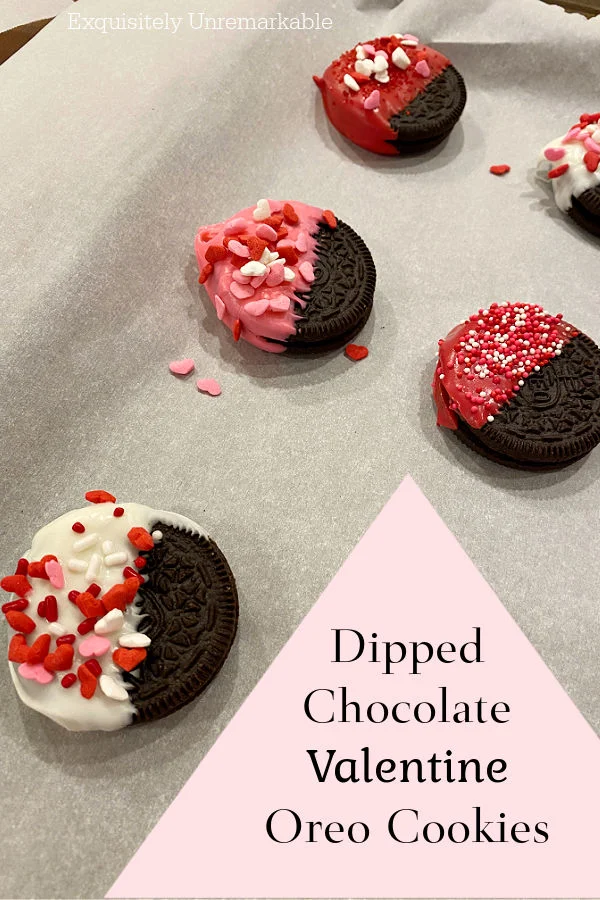 Dipped Chocolate Valentine Oreo  Cookies