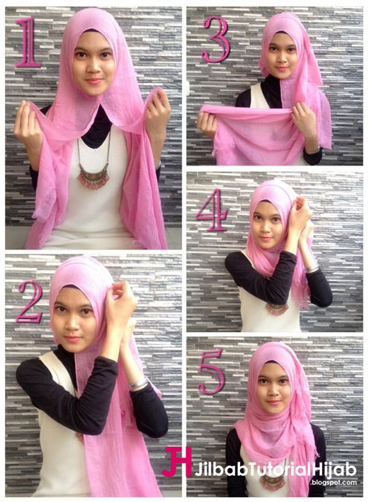 Kumpulan Gambar Tutorial Cara Memakai Hijab 1  Jilbab Tutorial Hijab