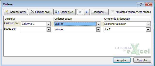 tutorial excel menejando la información ordenar por varios criterios
