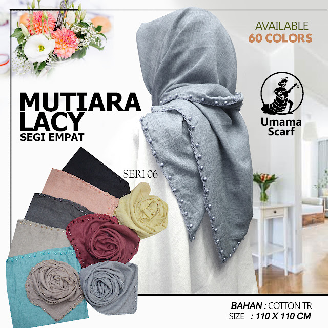 Mutiara Lacy By Umama Scarf Kerudung Segi Empat All Series