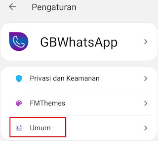 buka pengaturan umum