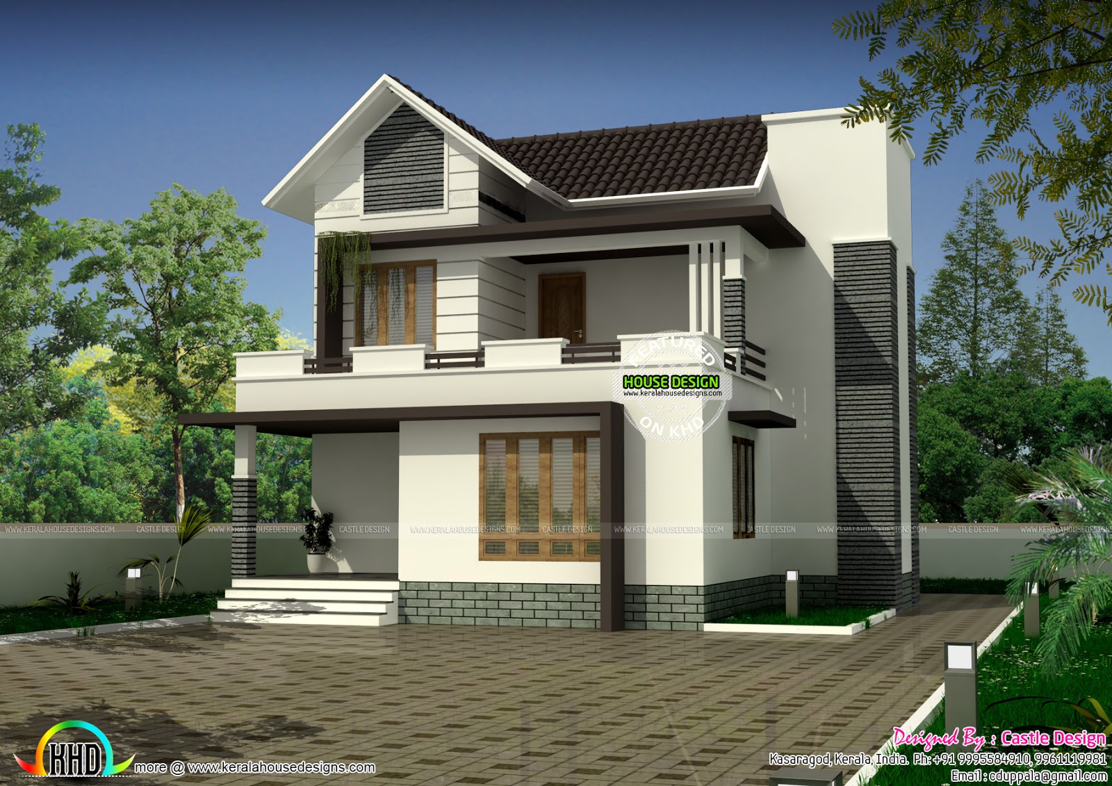 Modern 111 sq  m small house  plan  Kerala  home  design and 