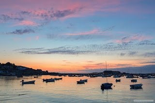 Hugh Town harbour sunset