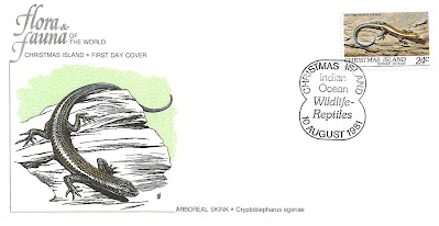 FDC "Cryptoblepharus egeriae" - Ile Christmas 1981