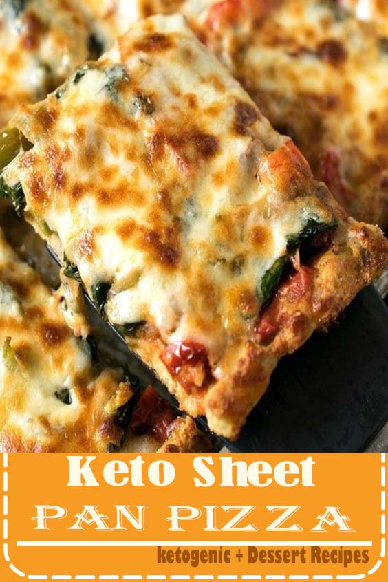 Craving pizza but eating keto? This Keto Sheet Pan pizza has a low-carb crust and lots of delicious toppings.