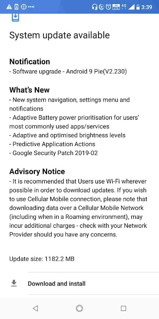 Nokia 3.1 Plus receiving Android Pie update
