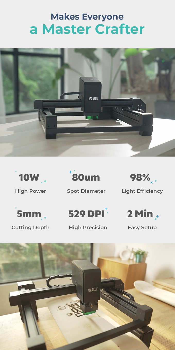 Powerful 10W Dual-Laser Cutter & Engraver W/ Autofocus