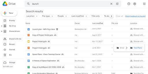 Easily see file locations in Google Drive