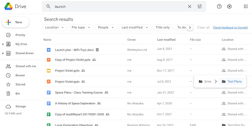 Voir facilement les emplacements des fichiers dans Google Drive