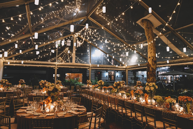 The Bryant Park Grill Wedding - String Lights in South Garden Tent