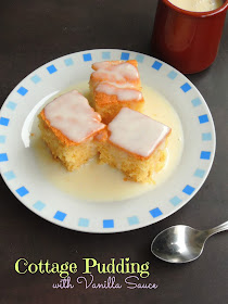 Cottage pudding with Vanilla sauce