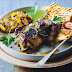 Jerk chicken with red onion flatbread recipe