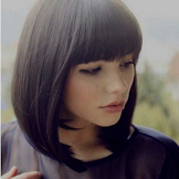 Model Rambut Bob Sebahu Berponi