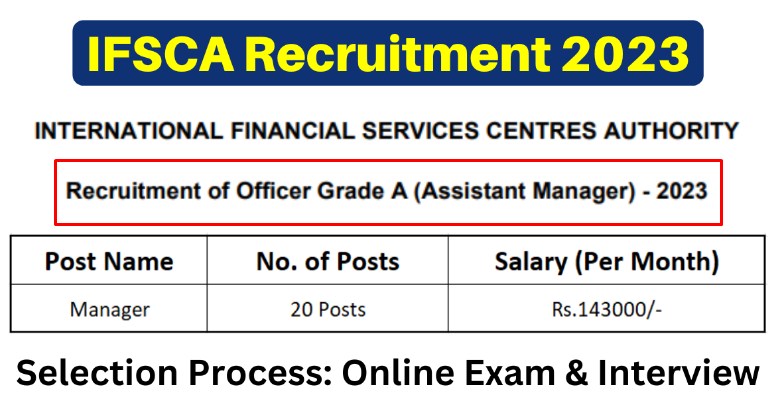 IFSCA Assistant Manager (Officer Grade-A) Recruitment 2023 Notification Released for 20 Posts, Apply Online Here