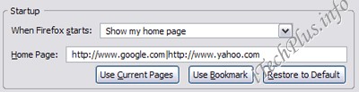 Thiết lập nhiều homepage trong trình duyệt Firefox