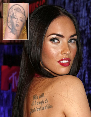 tattoos of marilyn monroe quotes. megan fox tattoos marilyn