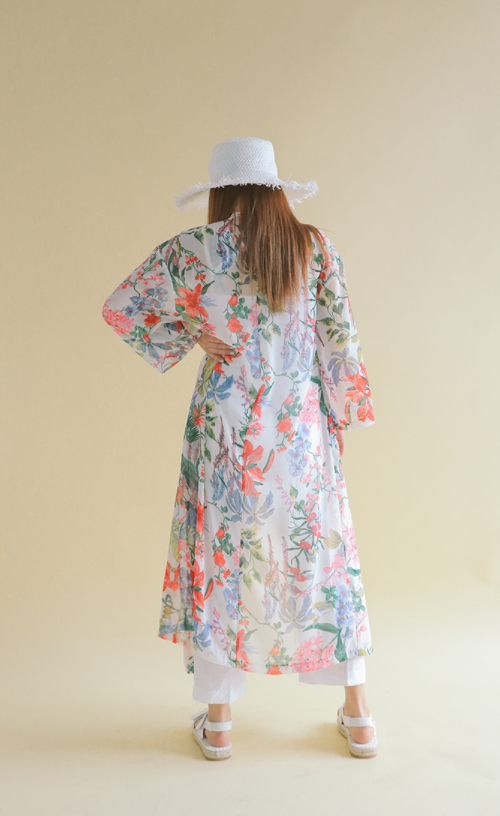 Long-Sleeve Floral Robe