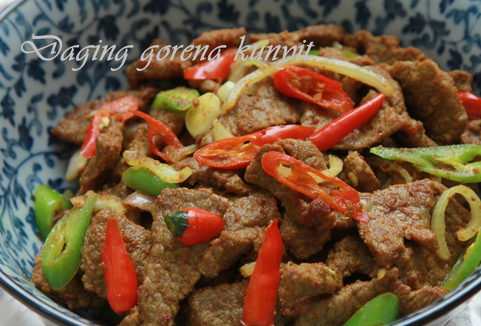 Ibu Sham: Again and again, daging goreng kunyit.