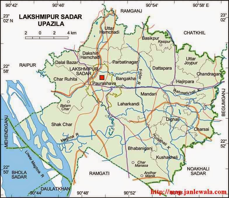 lakshmipur sadar upazila map of bangladesh