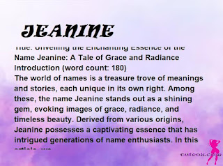 meaning of the name "JEANINE"
