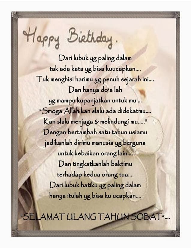 Selamat Ulang  Tahun  Untuk  Sahabat  PUISINA