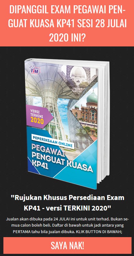 Contoh Soalan Peperiksaan Online Pegawai Penguatkuasa Gred 