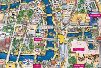 San Antonio River Walk Map for tourists