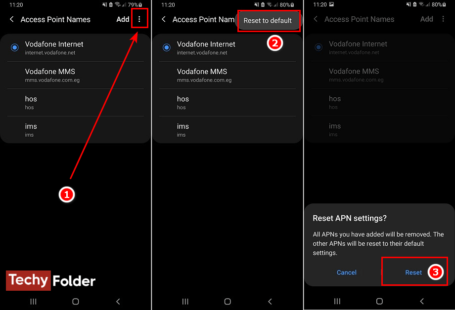 Reset Access Point Names