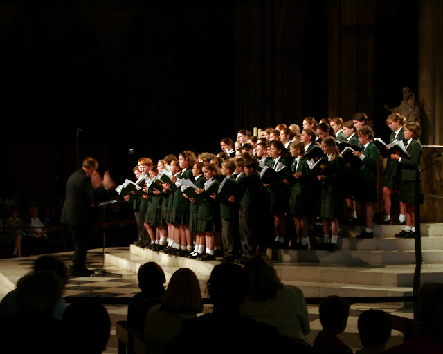 Children's choir inside Notre Dame, Paris