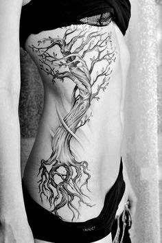 Tree Tattoo Designs for Women, Women Chest Tree Tattoos, Tree Design Tattoos on Women Hip, Women, Nature, Parts,