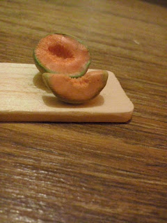 Melon polymer clay miniature 1:12