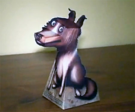 3D Dog Illusion Papercraft