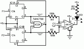 Simple Comperator Frequency LED Circuit Diagram