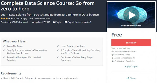 [100% Free] Complete Data Science Course: Go from zero to hero