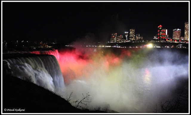 Light show at Niagara Fall, New York