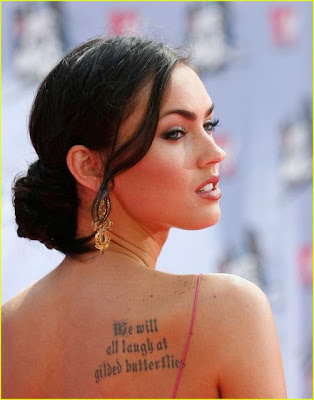 megan fox tattoos back. Megan Fox Tattoos