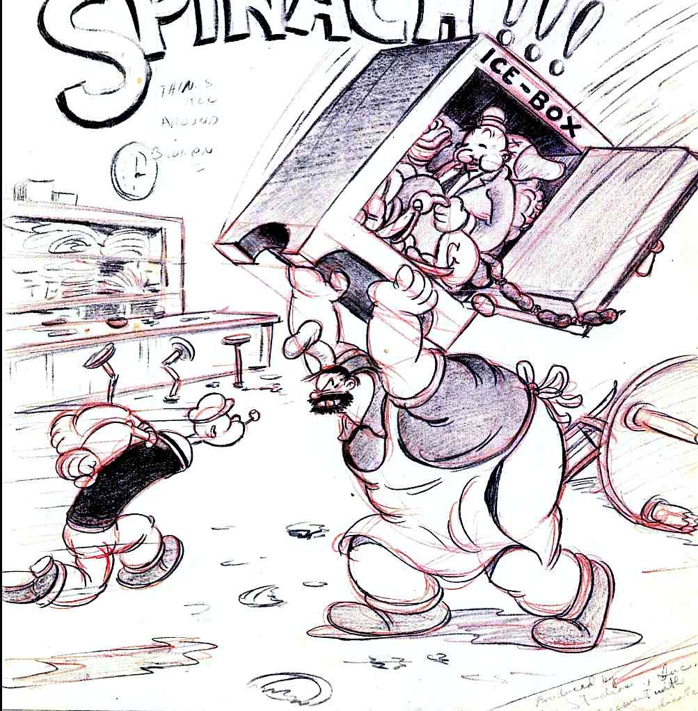 an old Popeye animation by Fleischer, Wimpy, Bluto, Brutus