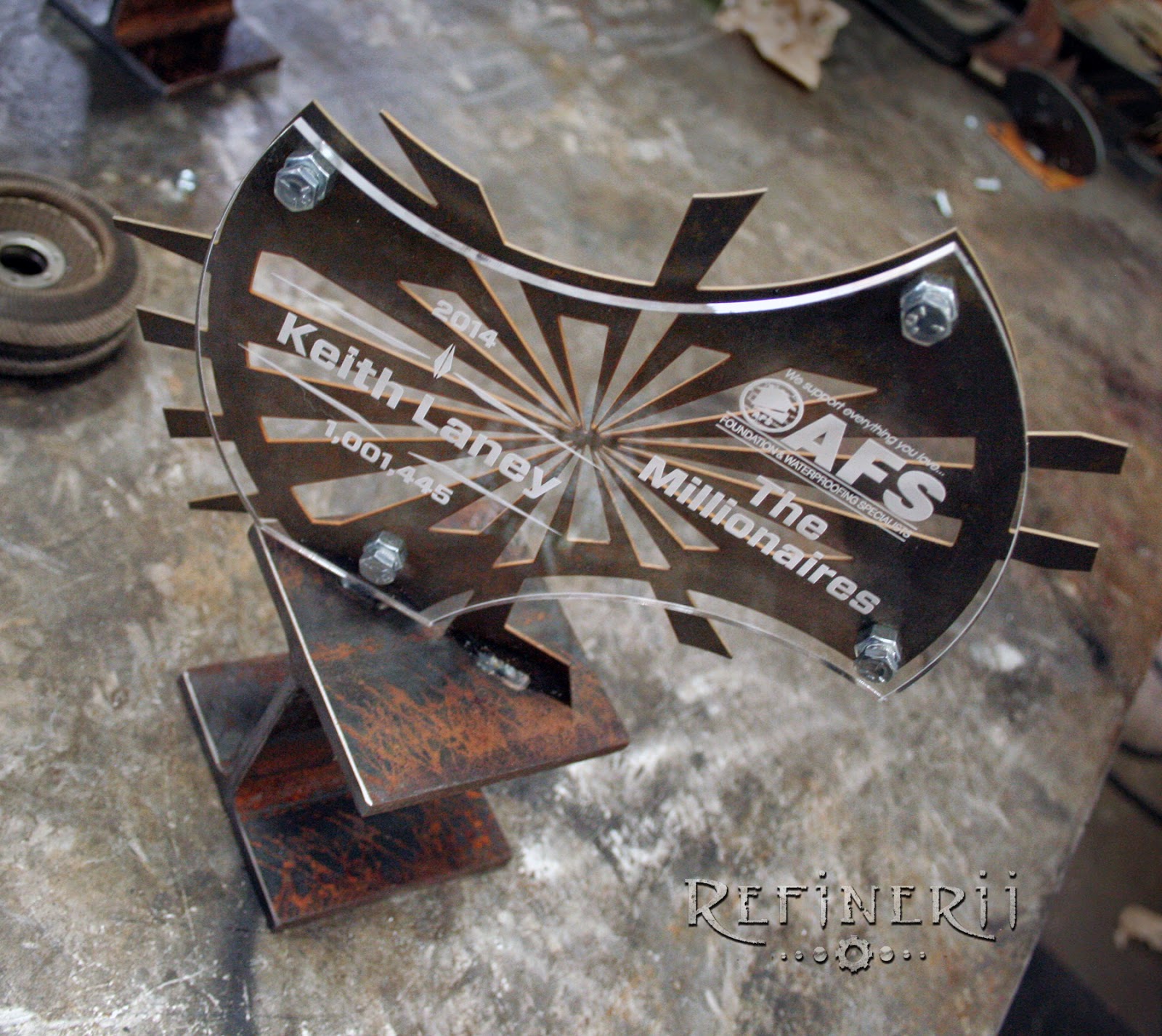 Refinerii Studios: Custom Industrial Steel Trophies with I 