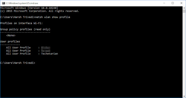 netsh wlan show profile