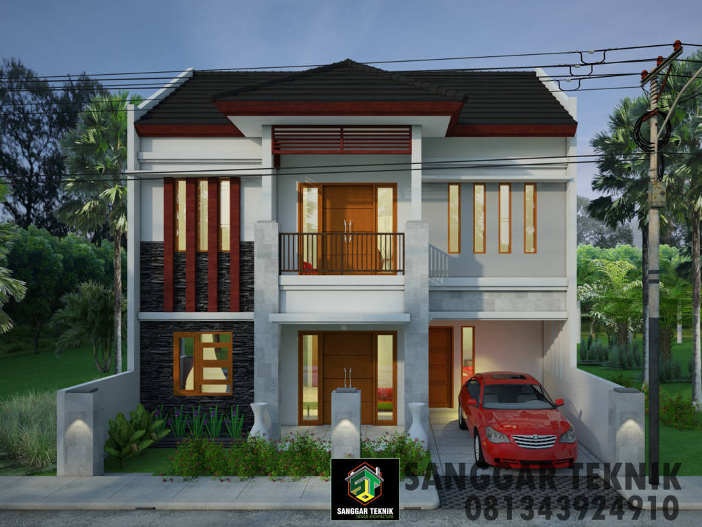 GAMBAR DESAIN  RUMAH  SEMI BALI  MODERN  10 x 10 METER 2 