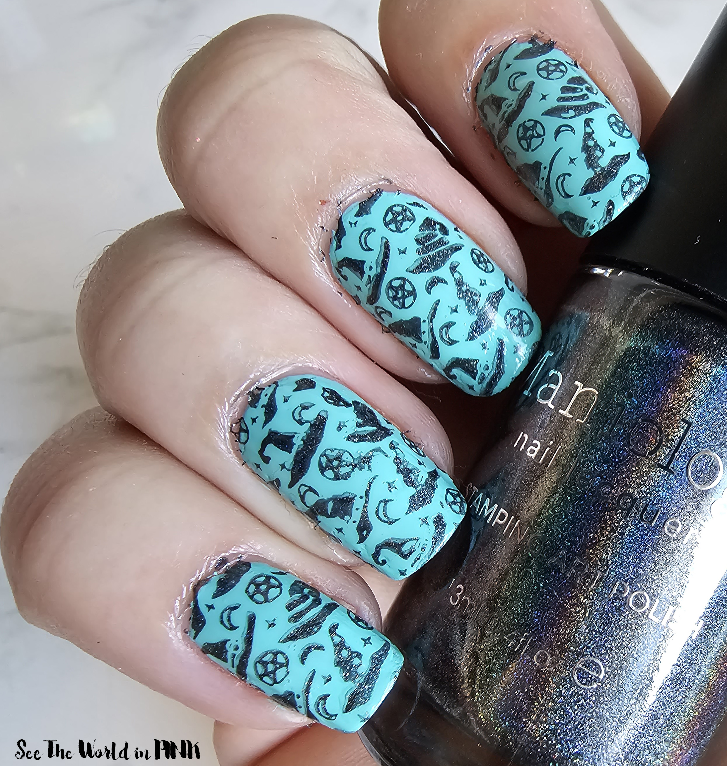 Manicure Monday - Stamped Witch Hat Nails