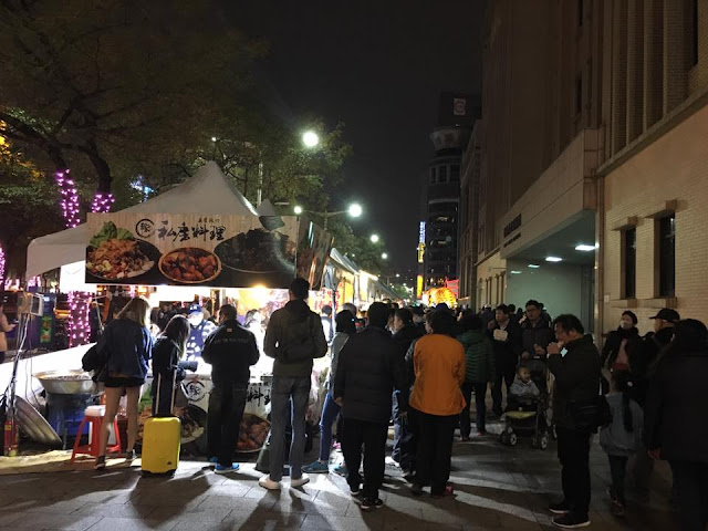 The street stalls near MRT Ximen Station in Taipei, Taiwan 